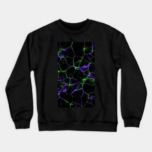 Neon Green & Purple Marble Pattern Crewneck Sweatshirt